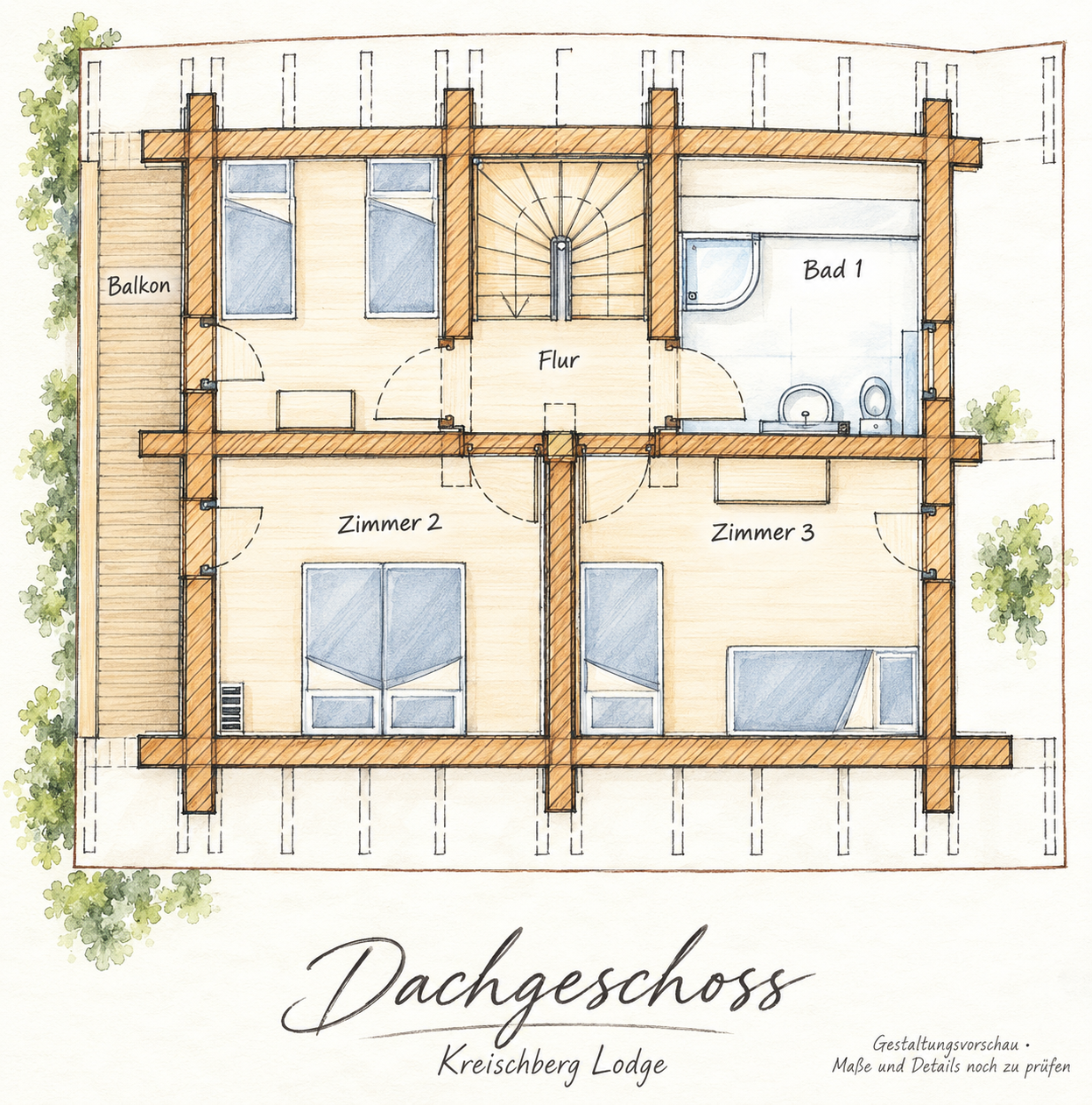 Grundriss Dachgeschoss (Skizze)