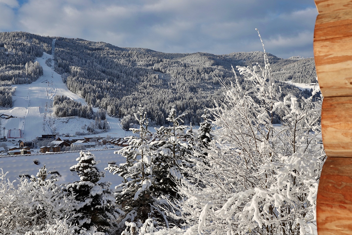 Verschneiter Blick von der Lodge Richtung Kreischberg