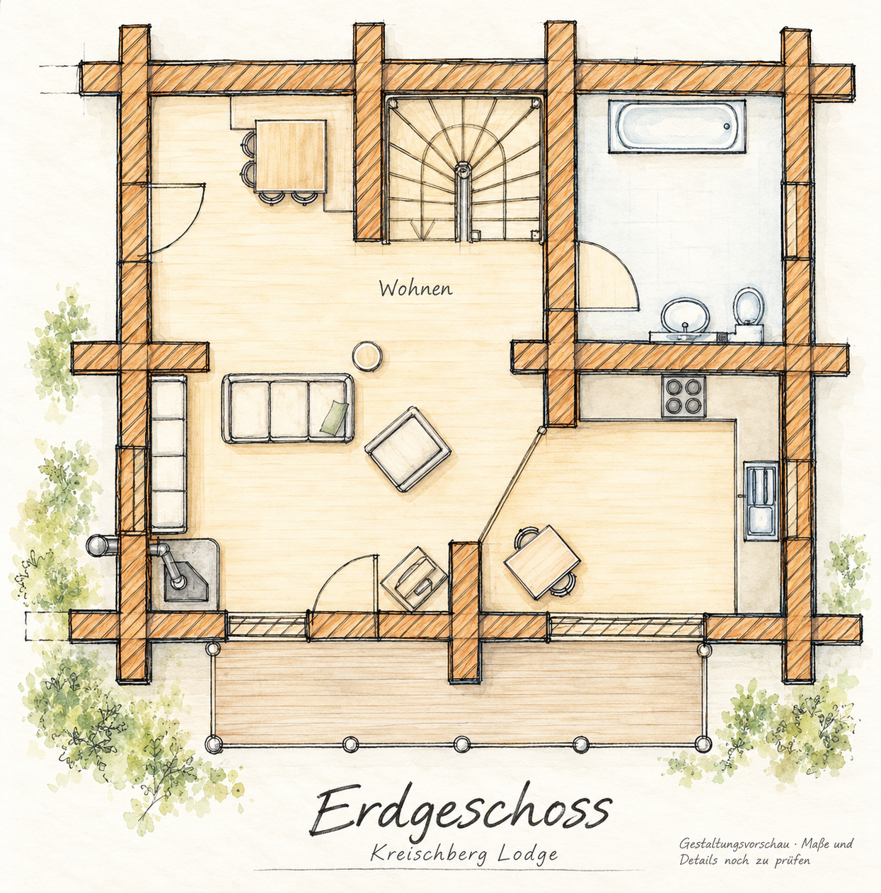 Grundriss Erdgeschoss (Skizze)