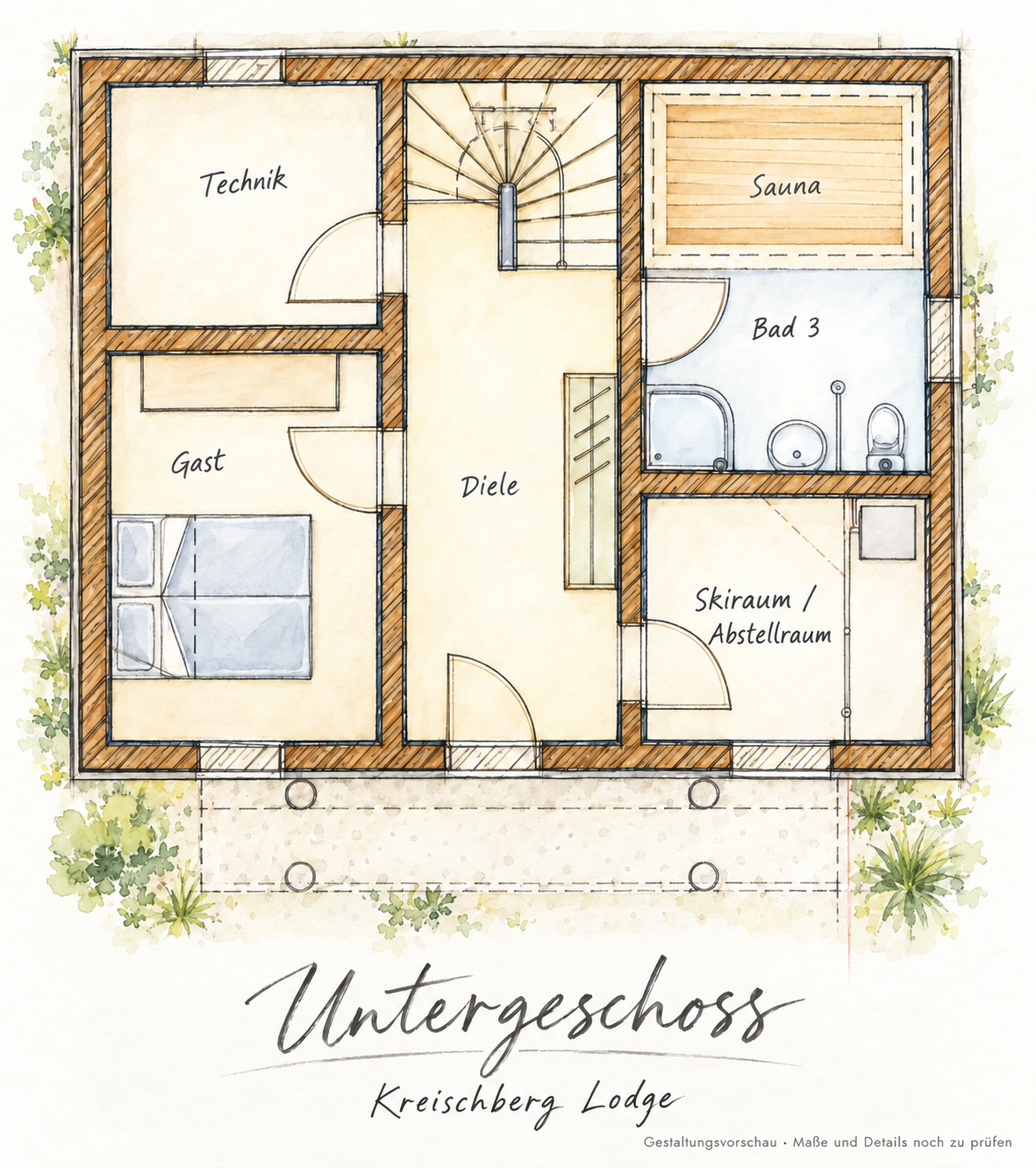 Grundriss Untergeschoss (Skizze)